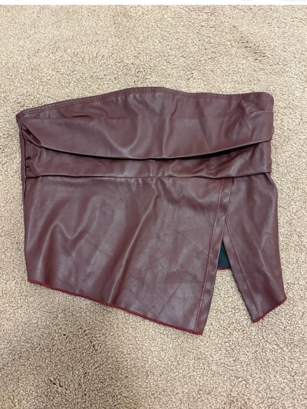 3 for $14 SHEIN Burgundy Faux Leather tube top size small